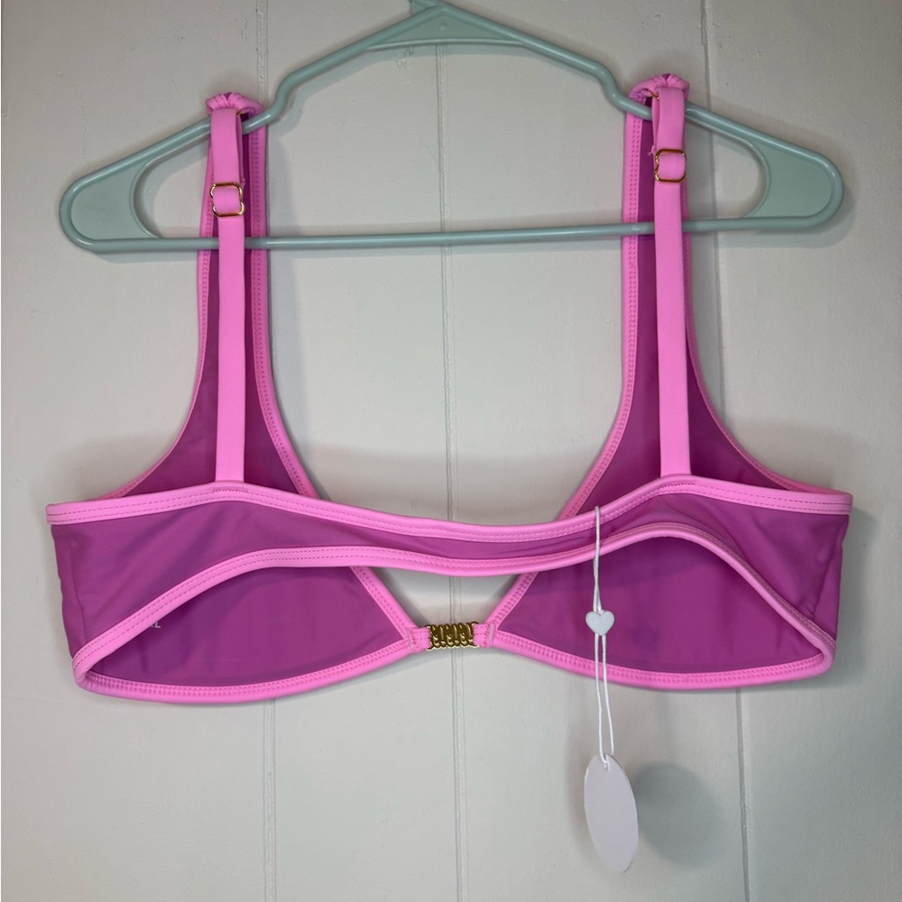 New NWT 93 play street AMELIA Poppy Pink '1993' Minimal Bikini Top - Picture 4 of 5